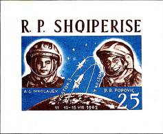 ALBANIA 1963 SPACE / VOSTOK FLIGHTS  S/S IMPERF  SC#657 MNH ** Neuf (DEB09) - Collections