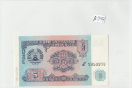 Billets - B944 -  Tadjikistan   - Billet  5 1994 - Etat Neuf  ( Type, Nature, Valeur, état... Voir 2 Scans) - Tayikistán