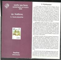 INDIA, 2003, Birth Centenary Of Siddavanahalli Nijalingappa, (Patriot And Politician),  Brochure - Cartas & Documentos