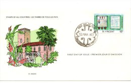 SAINT VINCENT. N°474 Sur Enveloppe 1er Jour (FDC) De 1977. Armoiries De L´évêché. - Enveloppes