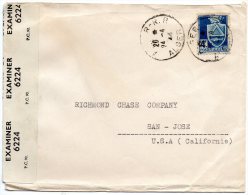 Alger 1944 Censored Cover Mailed To USA - Brieven En Documenten