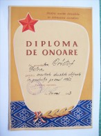 ROMANIA-HONORARY DIPLOMA /  DEGREE,FURRIERS COOPERATIVE,1962-1963 - Diploma's En Schoolrapporten