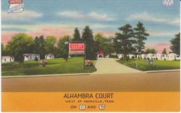 Knoxville TN Tennessee, Alhambra Court Motel Lodging, C1930s Vintage Linen Postcard - Knoxville