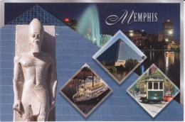 Memphis TN Tennessee, Street Car, Ramses Egyptian Theme, C2000s Postcard - Memphis