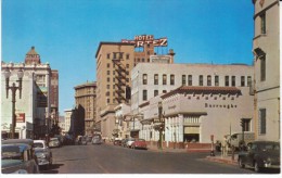 El Paso TX Texas, Mill Street Scene, Auto, Business Signs, C1940s Postcard - El Paso