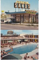Texarkana TX Texas, Motel Sands Lodging, Swimming Pool Women Swimsuit, C1950s Vintage Postcard - Other & Unclassified