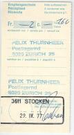 Empfangsschein  Stocken  (Aushilfsstempel)            1977 - Storia Postale