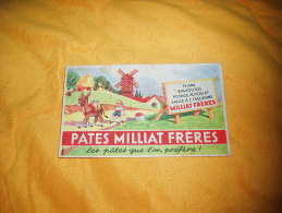 BUVARD PATES MILLIAT FRERES LES PATES QUE L'ON PREFERE ! DATE ?. - P