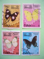 Cuba 1993 Butterflies Used Stamps - Usados