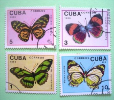 Cuba 1989 Butterflies Used Stamps - Oblitérés