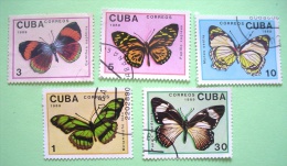 Cuba 1989 Butterflies Used Stamps - Oblitérés