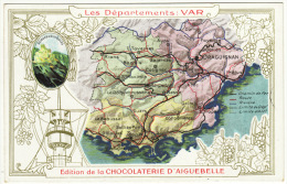 Chromo Didactique Chocolat Aiguebelle Département Du Var Gorges D'Ollioules Vigne Mât De Bateau TBE - Aiguebelle