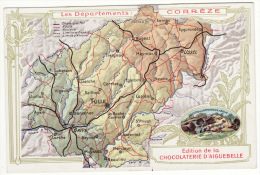 Chromo Didactique Chocolat Aiguebelle Département Corrèze Grottes De Lamouroux à Brive Chataignier TBE - Aiguebelle