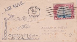 USA - 1930 - POSTE AERIENNE - ENVELOPPE AIRMAIL De KELSO ( WASHINGTON ) - DEDICATION - 1c. 1918-1940 Lettres