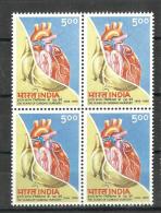 INDIA, 1996, 100 Years Of Cardiac Surgery, Block Of 4, Fine Flawless, MNH, (**) - Neufs