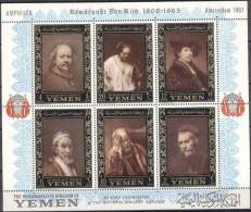 YEMEN:  REMBRANDT. 6 Valeurs Dentelées  (perf) (Yvert Bloc N°244) Neuf Sans Charniere** (MNH) Emis En 1967 - Rembrandt