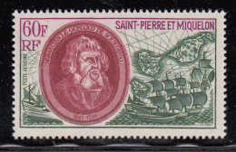 St Pierre Et Miquelon 1970 MNH Sc C49 60fr Sebastien Le Gonrad De Sourdeval, Ships, Map - Nuevos