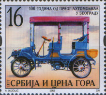 SERBIA And MONTENEGRO 2003 100th Anniversary Of The I Automobile In Belgrade MNH - Nuevos