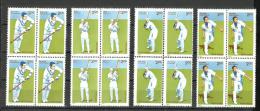 INDIA, 1996, Cricketers Of India, Cricket, Sports,Games, Set 4 V,  Blocks Of 4, MNH, (**) - Neufs