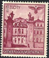 POLAND GERMAN OCCUPATION 1 ZL WARSAW PALACE NAZI EMBLEM SET OF 1(?) 1940-44's  MHG SG407 READ DESCRIPTION !! - Governo Generale