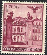 POLAND GERMAN OCCUPATION 1 ZL WARSAW PALACE NAZI EMBLEM SET OF 1(?) 1940-44's  MHG SG407 READ DESCRIPTION !! - Generalregierung