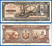 Cuba 10 Pesos 1956 Cespedes Kuba Uniquement Prix + Frais De Port Peso Skrill Paypal OK - Kuba