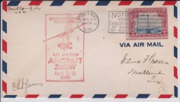 USA - 1930 - POSTE AERIENNE - ENVELOPPE AIRMAIL De DETROIT ( MICHIGAN ) - DEDICATION - ALL AMERICAN AIRCRAFT SHOW - 1c. 1918-1940 Lettres