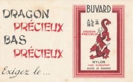 Ancien Buvard : Bas Nylon "Dragon Précieux, Bas Précieux, Exigez Le..." Pied Surenfort, Made In France - Vestiario & Tessile