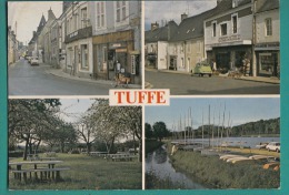 72 - TUFFE . Multivues. ( 2 C V Citoën COMMERCES  BAR CAFE  )  2 Scans - Tuffe