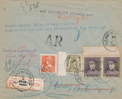 948/20 - Lettre Recommandée AR - TP Mercure ,Képi Et Sceau Etat ANTWERPEN 1936 à HOBOKEN Et RETOUR - TARIF EXACT 3 F 15 - 1932 Ceres Und Mercure