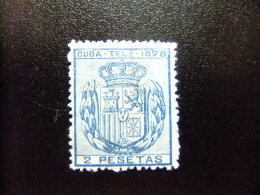 CUBA 1878 ESCUDO DE ESPAÑA  Edifil Nº 44 * MH  Yvert Nº 43 * MH SELLO DE TELEGRAFOS - Kuba (1874-1898)