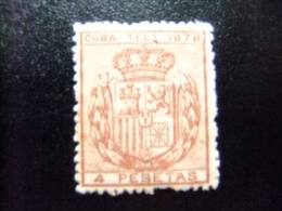 CUBA 1878 ESCUDO DE ESPAÑA  Edifil Nº 45 * MH  Yvert Nº 44 * MH SELLO DE TELEGRAFOS - Kuba (1874-1898)