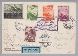 Oesterreich Flugpost 1935-09-03 Salzburg Flugpostkarte Nach Basel - Other & Unclassified