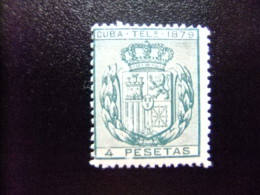 CUBA 1879 ESCUDO DE ESPAÑA  Edifil Nº 48 * MH  Yvert Nº 47 * MH SELLO DE TELEGRAFOS - Kuba (1874-1898)