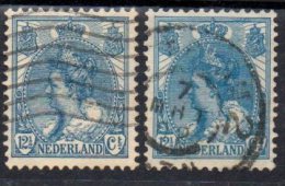 Pays Bas ; Nederland ; 1898 ;n° Y: 54 X2 ; Ob ; " 2 Teintes " ; Cote Y :  E. - Used Stamps