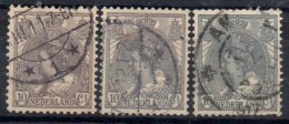 Pays Bas ; Nederland ; 1898 ;n° Y: 53 X3 ; Ob ; " 3 Teintes " ; Cote Y :  E. - Used Stamps