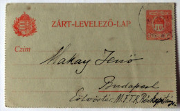 UNGARN : Magyar Kir Posta Zart-levelezo Lap- 1914 10 Filler N2 - Cartas & Documentos