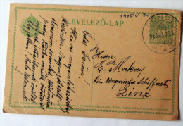 UNGARN : Magyar Kir Posta Zart-levelezo Lap- 1915 3 Filler Goncz- Linz - Storia Postale