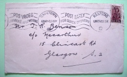 South Africa 1943 Cover To Glasgow England UK - Army Airman - Nice Cancel - Lettres & Documents