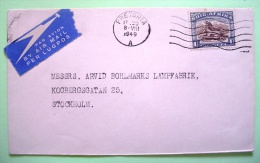 South Africa 1949 Cover To Sweden - Animal Gnu - Storia Postale
