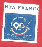 ITALIA REPUBBLICA NUOVO - 2013 - 90º Anniversario Dell'aeronautica Militare Italiana - € 0,70 - S. ---- - 2011-20: Nieuw/plakker