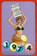 Petit Calendrier Publicitaire 1974 - (Lotto Toto) Loto Loterie Erotique Sexy Pin-Up - PUB Publicité (Hongrie) - Kleinformat : 1971-80