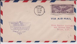 USA - 1930  - POSTE AERIENNE - ENVELOPPE AIRMAIL De ELGIN ( ILLINOIS )  -  DEDICATION - - 1c. 1918-1940 Lettres