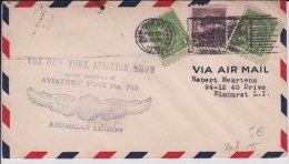 USA - 1930  - POSTE AERIENNE - ENVELOPPE AIRMAIL De NEW YORK  -  THE NEW YORK AVIATION SHOW - 1c. 1918-1940 Storia Postale