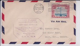 USA - 1928  - POSTE AERIENNE - ENVELOPPE AIRMAIL De FOND DU LAC ( WISCONSIN ) - FIRST FLIGHT C.A.M. 9 - 1c. 1918-1940 Lettres