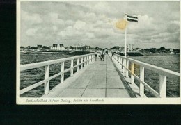 St. Peter-Ording Brücke Zur Sandbank Fahne Flagge 1954 - St. Peter-Ording