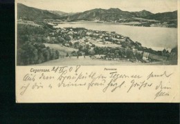 Litho Tegernsee Panorama Häuser Sw 21.2.1908 Nach Eibau Sachsen - Tegernsee