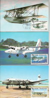 5  CARTES  MAXI  POLYNESIE FRANCAISE  Transport Aviation - Storia Postale