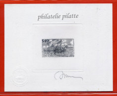 SAINT PIERRE ET MIQUELON N°723 EPREUVE D´ARTISTE BATEAU COULEUR EN NOIR - Imperforates, Proofs & Errors