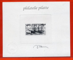 SAINT PIERRE ET MIQUELON N°752 EPREUVE D´ARTISTE BATEAU COULEUR EN NOIR - Geschnittene, Druckproben Und Abarten